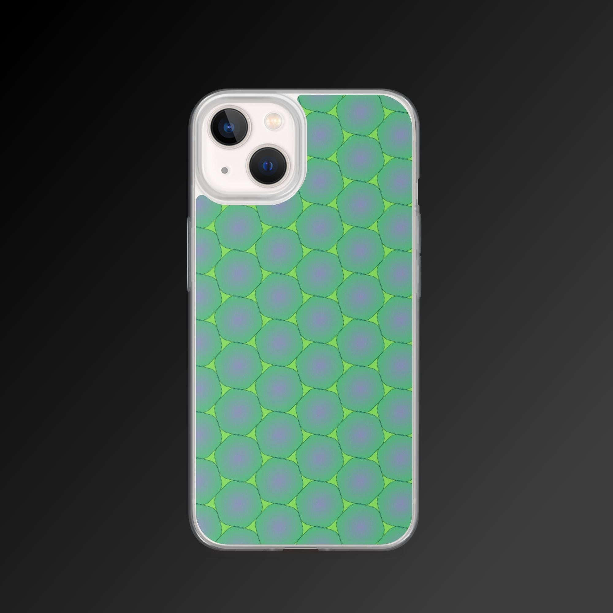 "Green bubbles grid" clear iphone case - Clear iphone case - Ever colorful