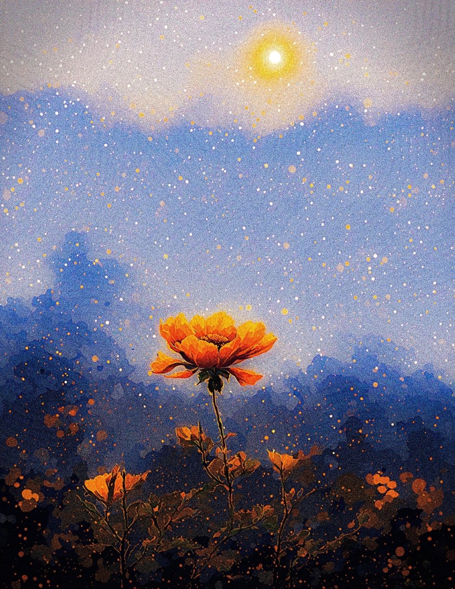 Hazy wildflower - Art print - Poster - Ever colorful