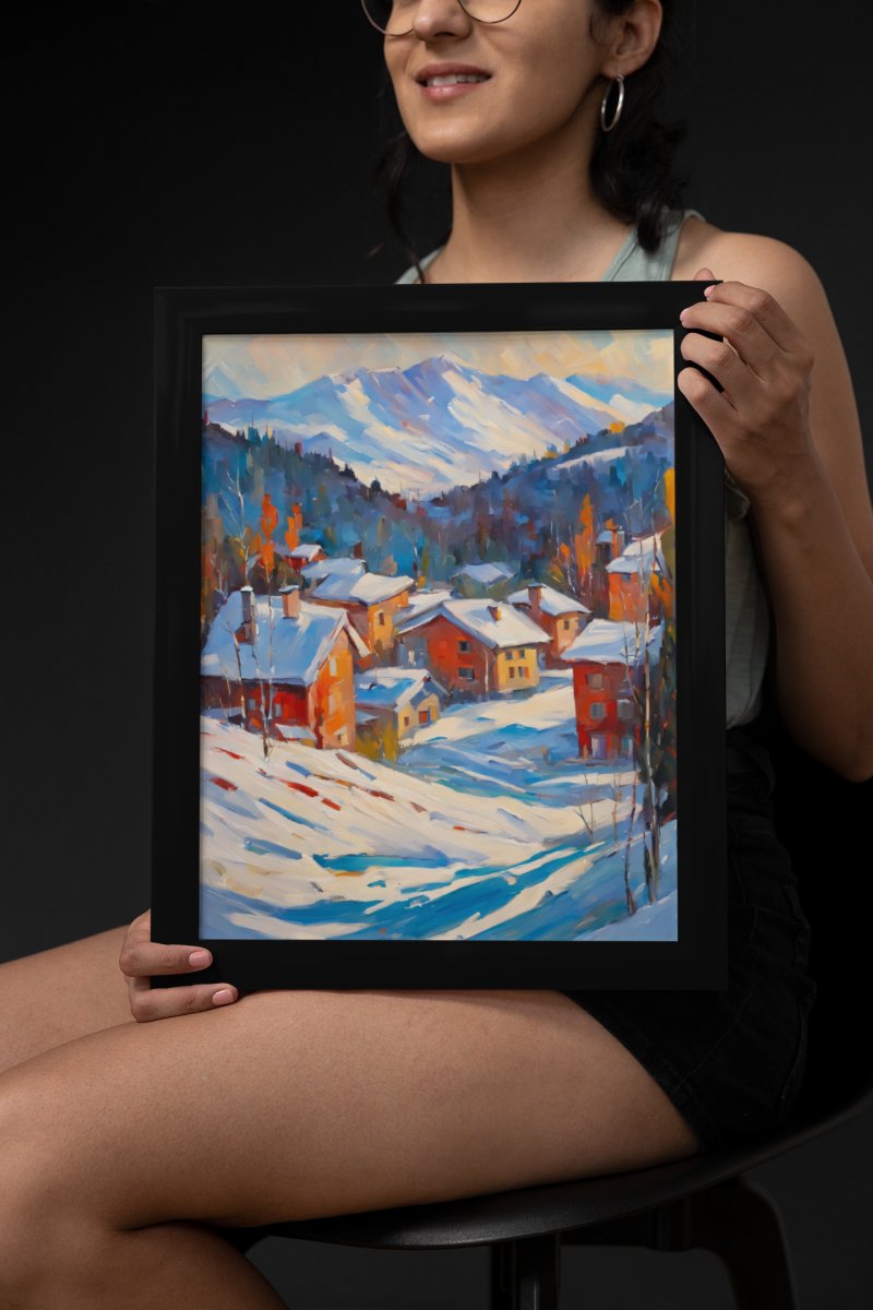 Hidden ski resort - Art print - Poster - Ever colorful