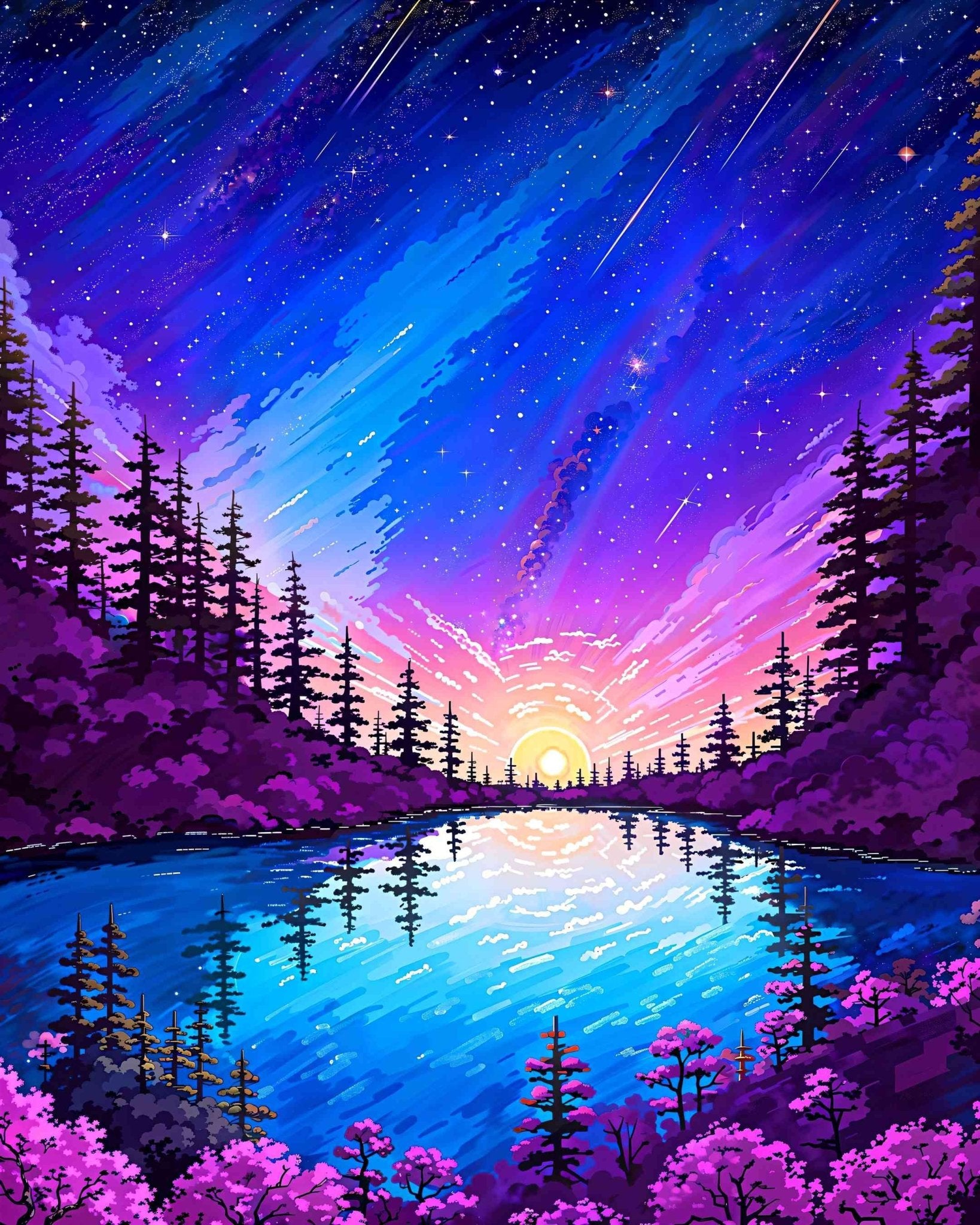 Lake of falling stars - Poster - Ever colorful