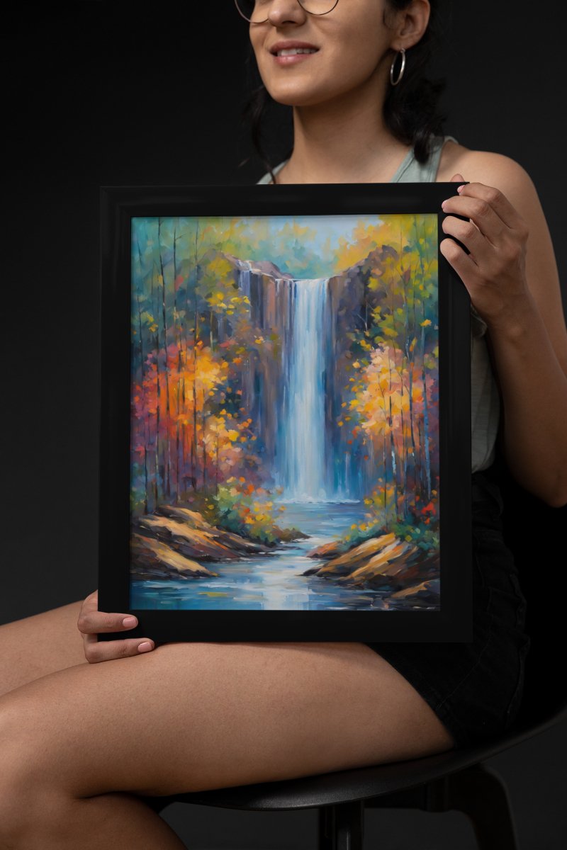 Majestic waterfall - Art print - Poster - Ever colorful