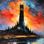 Mirror galaxy tower - Art print - Poster - Ever colorful