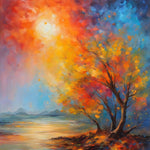 Misty lake sappling - Art print - Poster - Ever colorful
