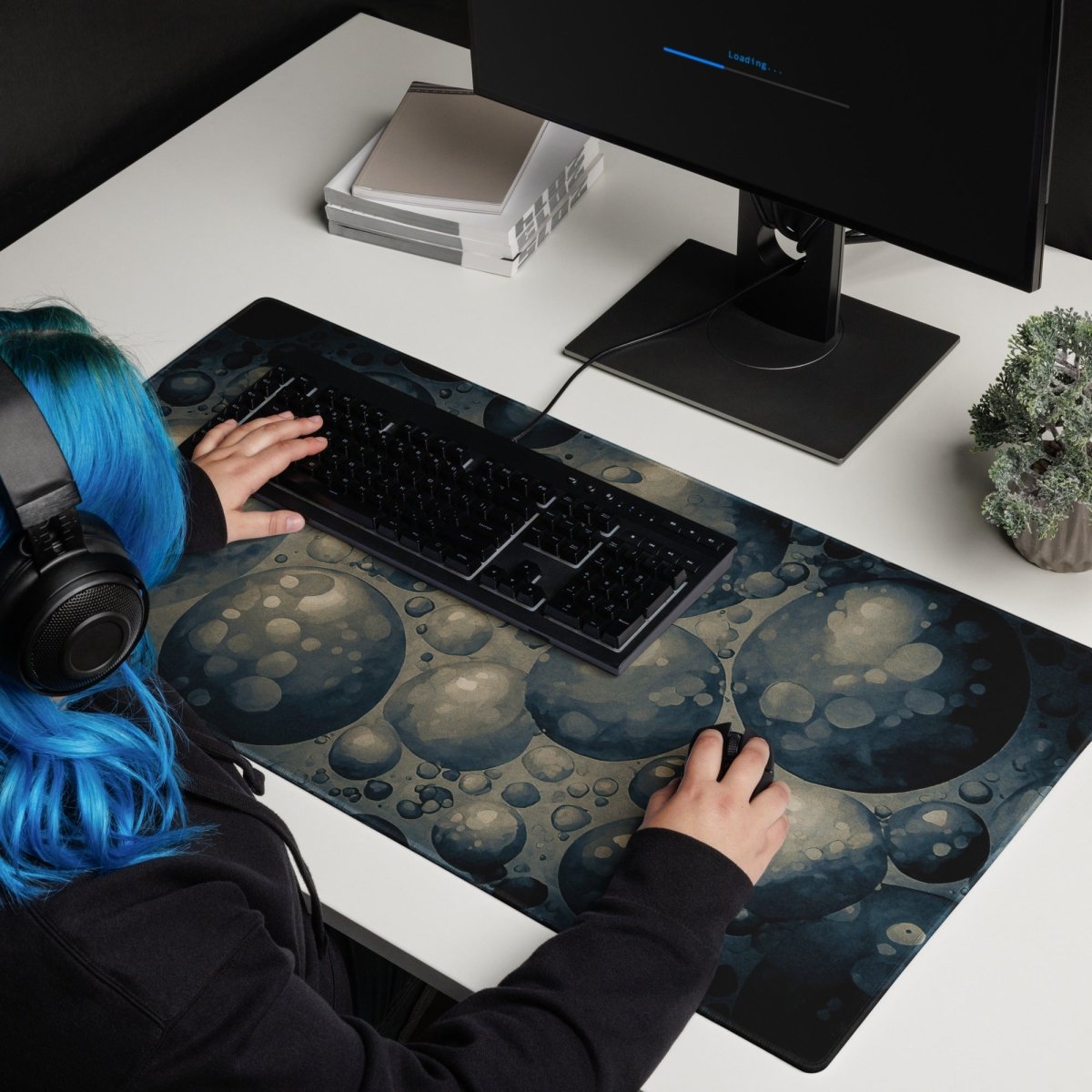 Monochrome moonscape - Gaming mouse pad - Ever colorful