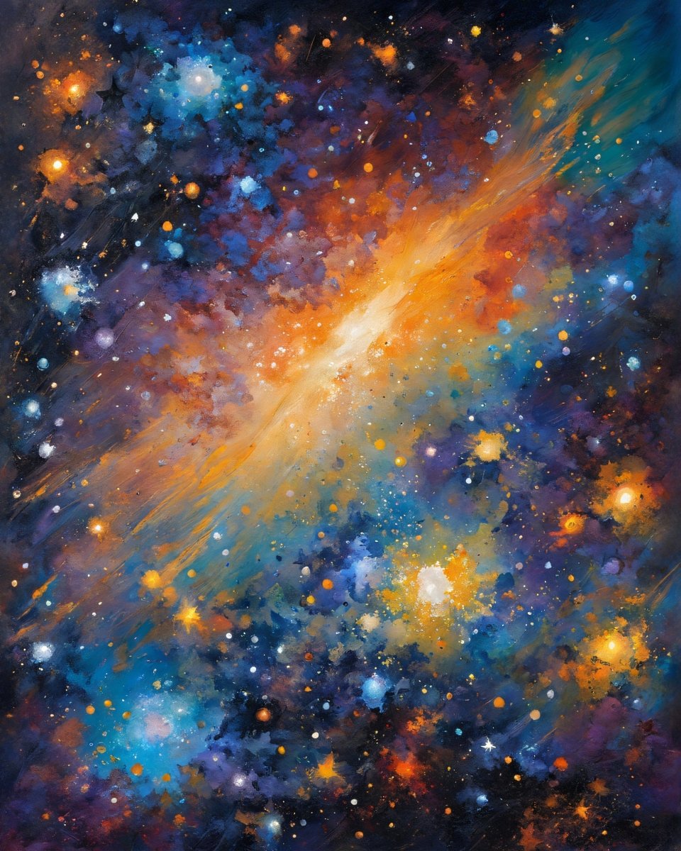 Nebula mist cluster - Art print - Poster - Ever colorful