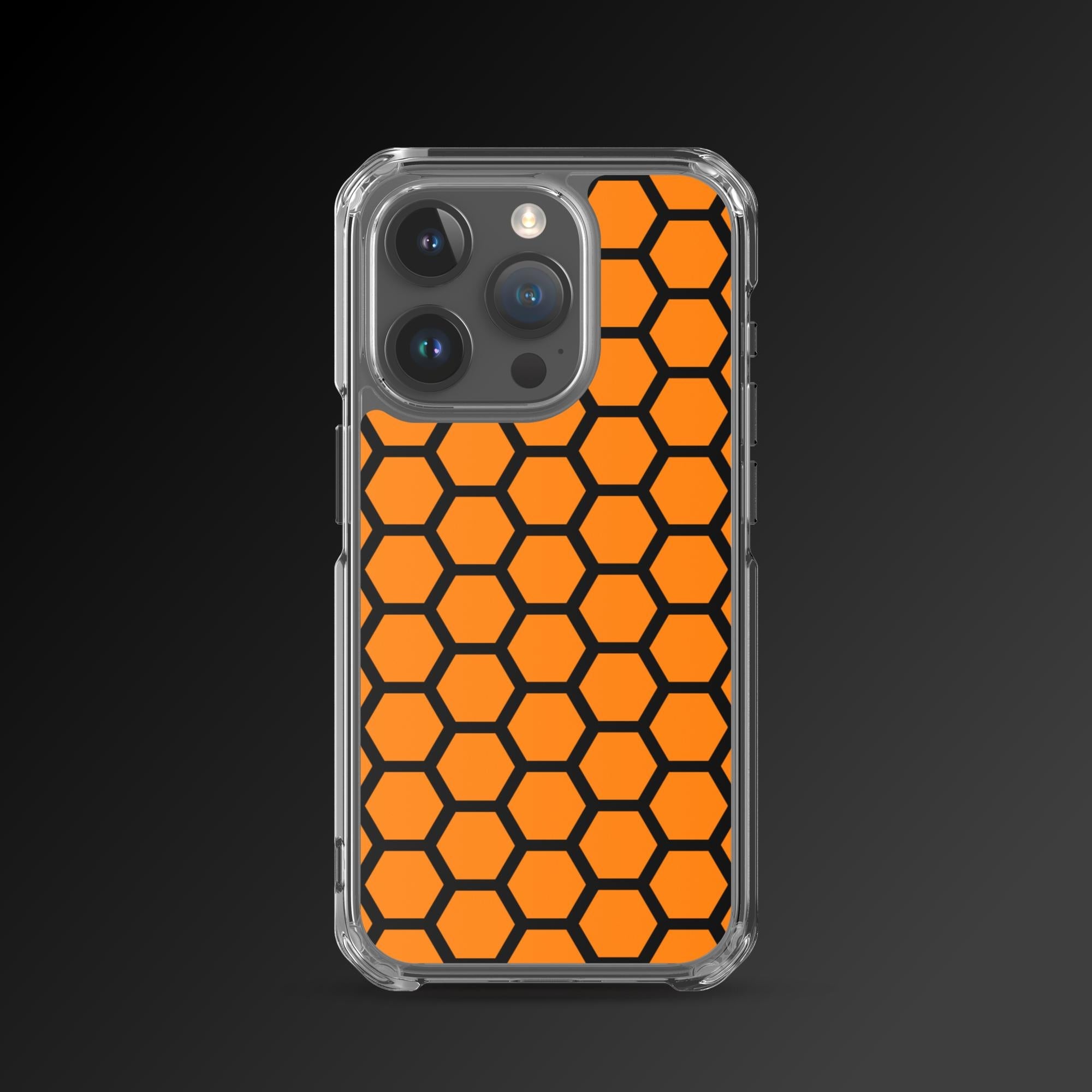 "Orange hexagons pattern" clear iphone case - Clear iphone case - Ever colorful