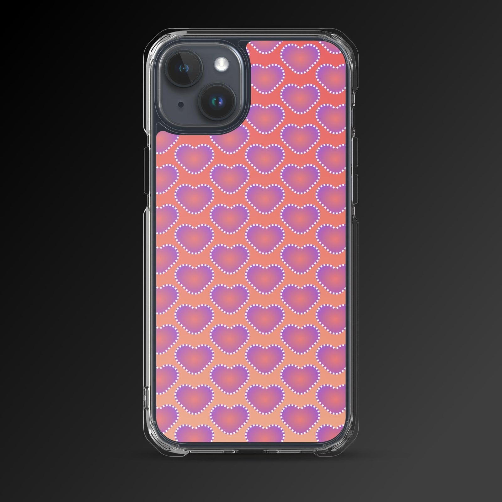 "Pink hearts pattern" clear iphone case - Clear iphone case - Ever colorful