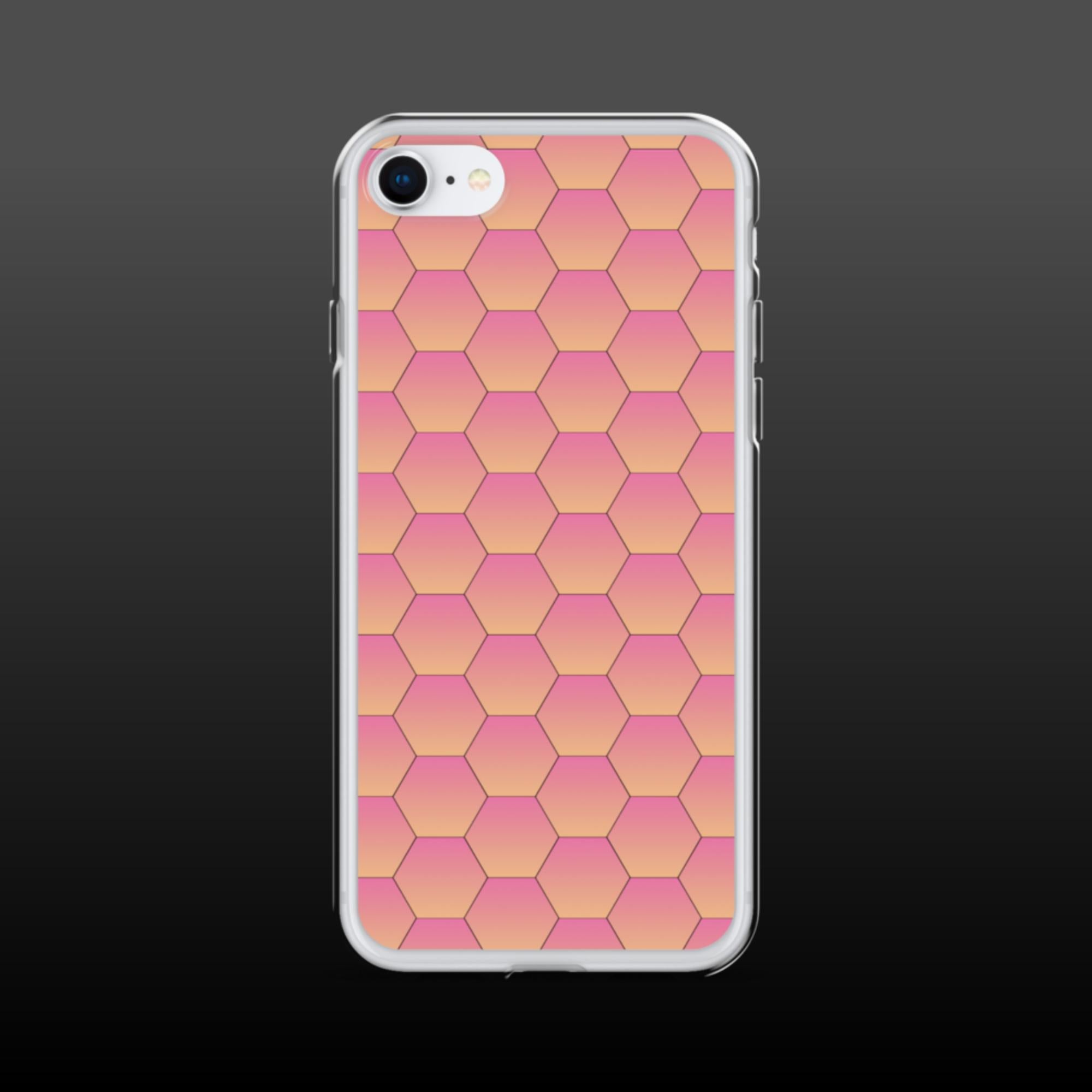 "Pink hexagons grid" clear iphone case - Clear iphone case - Ever colorful