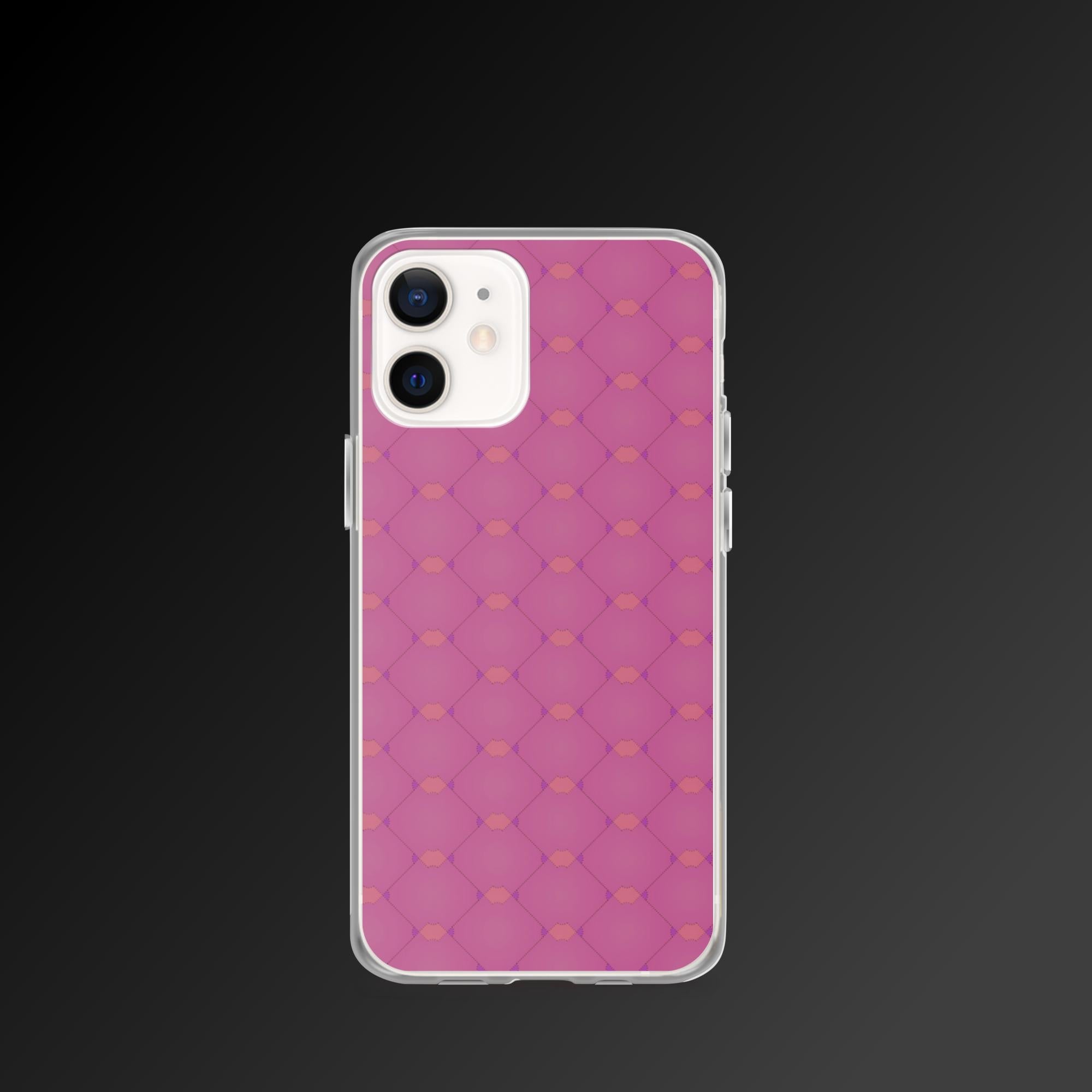 "Pink squares grid" clear iphone case - Clear iphone case - Ever colorful