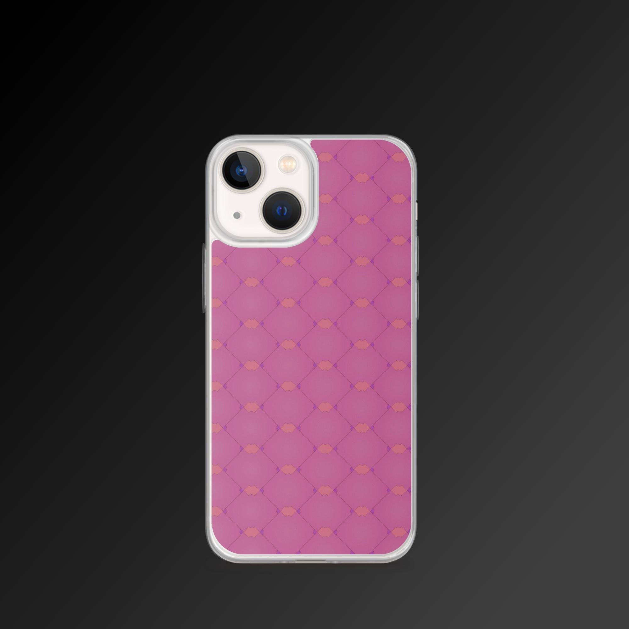 "Pink squares grid" clear iphone case - Clear iphone case - Ever colorful