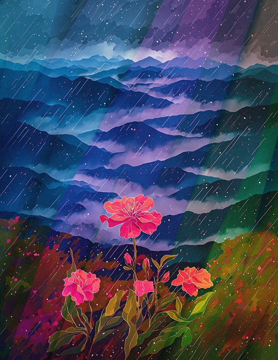 Raindrop flower - Art print - Poster - Ever colorful