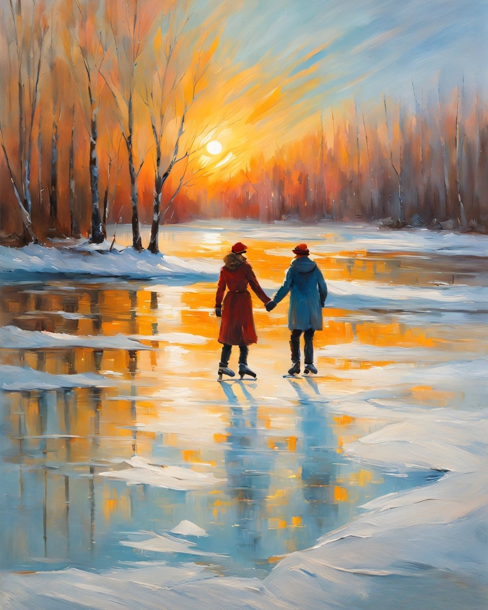 Romantic snow day - Art print - Poster - Ever colorful