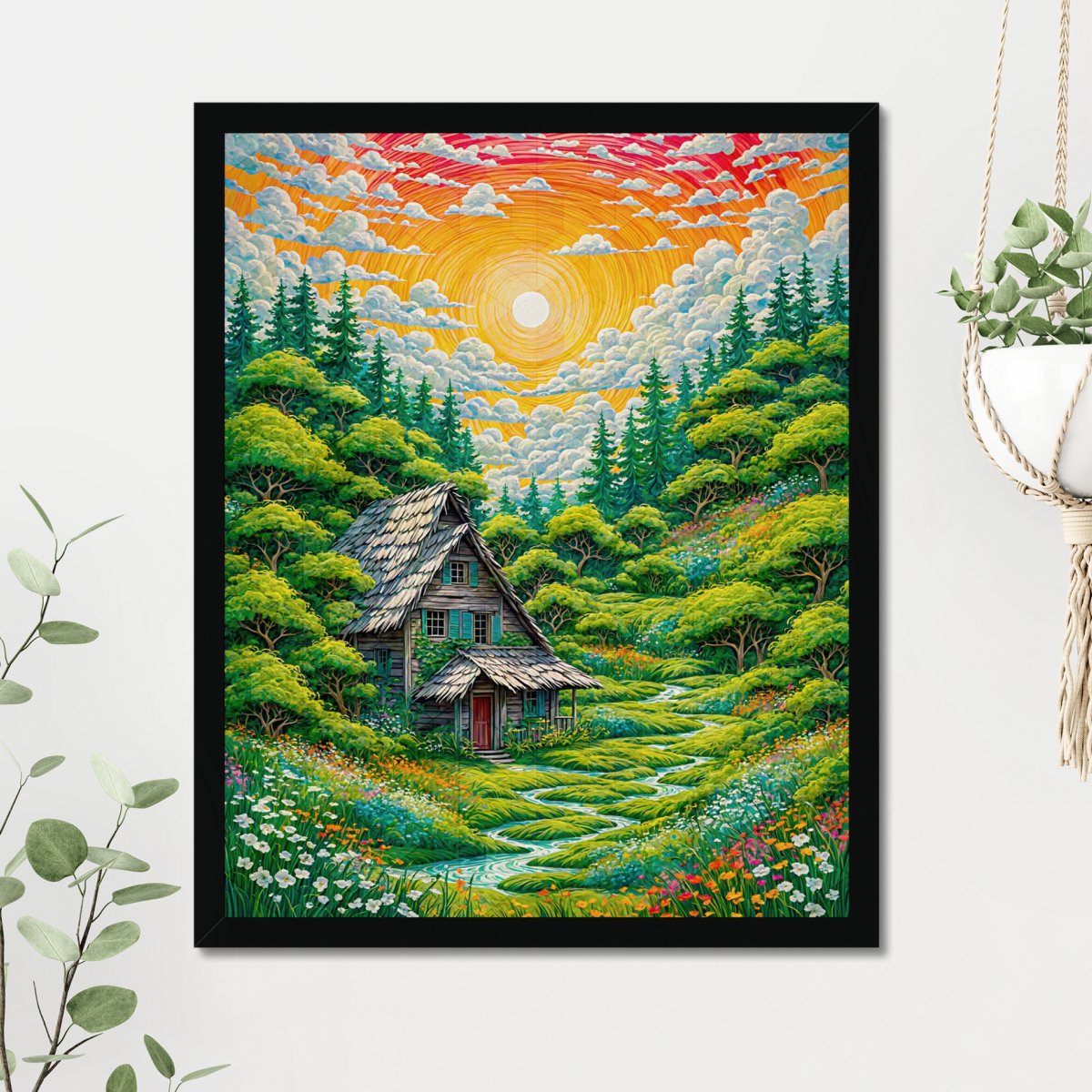 Rural village joy - Art print - Poster - Ever colorful