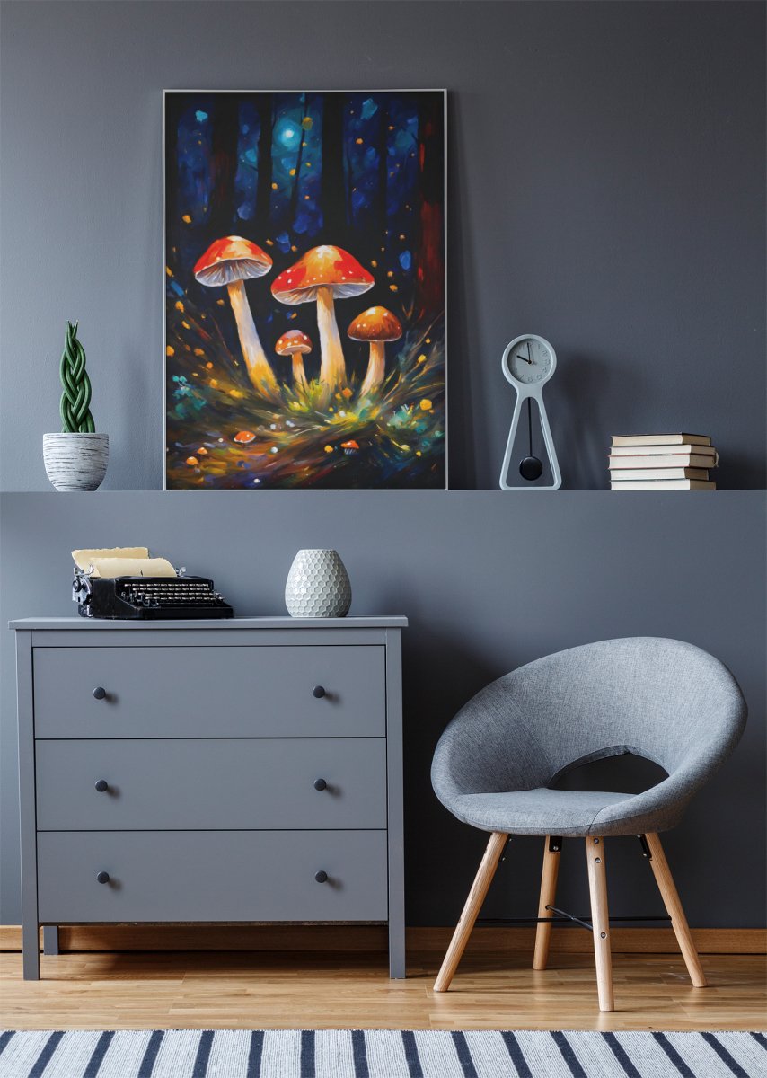 Sprite mushroom grove - Art print - Poster - Ever colorful