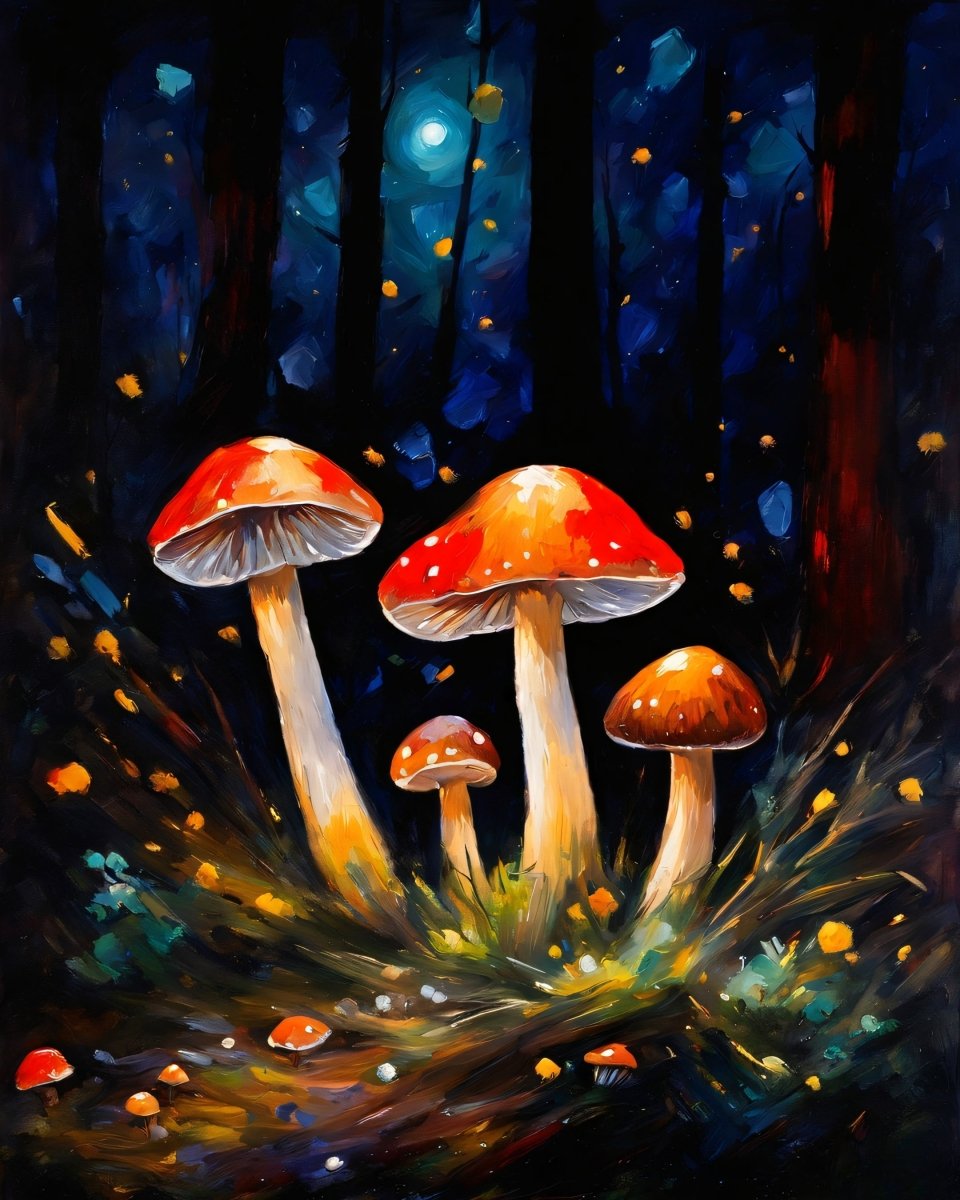 Sprite mushroom grove - Art print - Poster - Ever colorful