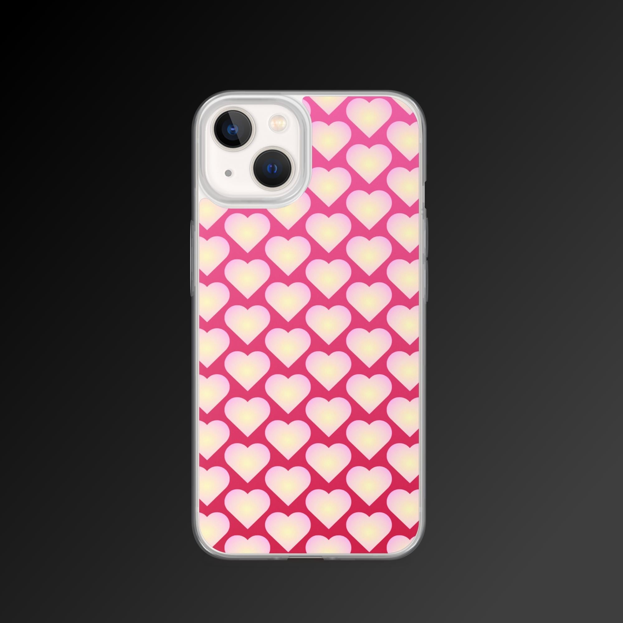 "White hearts pattern" clear iphone case - Clear iphone case - Ever colorful